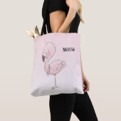 Cute Pink Flamingo Illustratie Tote Bag (Dichtbij)