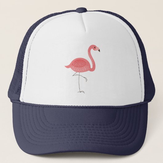 Cute Pink Flamingo Illustratie Trucker Pet (Voorkant)