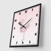 Cute Pink Flamingo Illustratie Vierkante Klok (Hoek)