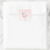 Cute Pink Flamingo Illustratie Vierkante Sticker (Tas)