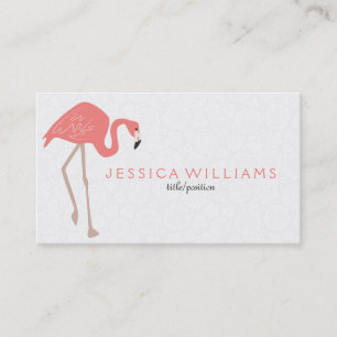 Cute Pink Flamingo Illustratie Visitekaartje