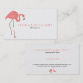 Cute Pink Flamingo Illustratie Visitekaartje (Voorkant / Achterkant)