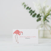 Cute Pink Flamingo Illustratie Visitekaartje (Staand voorkant)