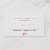 Cute Pink Flamingo Illustratie Visitekaartje (Achterkant)