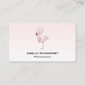 Cute Pink Flamingo Illustratie Visitekaartje (Voorkant)