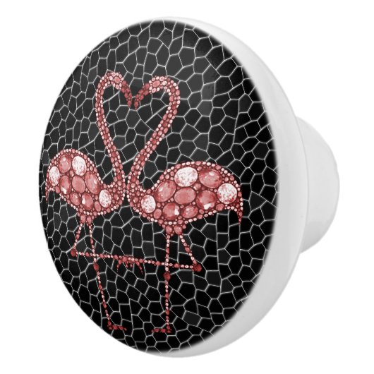 Cute Pink Flamingo Keramische Knop (Rechts)