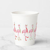Cute Pink Flamingo Kerstmis Patroon Papieren Bekers (Voorkant)
