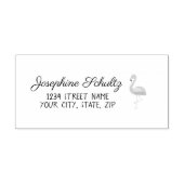 Cute Pink Flamingo Label Rubberstempel (Afrduk)