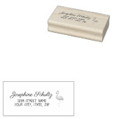 Cute Pink Flamingo Label Rubberstempel (Gestempeld)