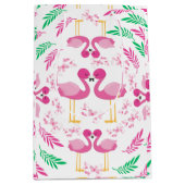 Cute Pink Flamingo Medium Cadeauzakje (Voorkant)