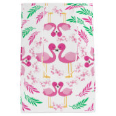 Cute Pink Flamingo Medium Cadeauzakje (Achterkant)