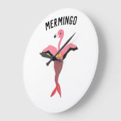 Cute Pink Flamingo Mermaid Mythical Creature Grote Klok (Hoek)