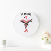 Cute Pink Flamingo Mermaid Mythical Creature Grote Klok (Huis)