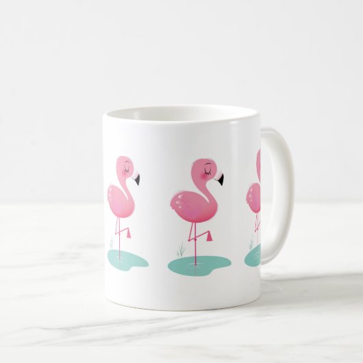Cute Pink Flamingo Mok (Voorkant rechts)