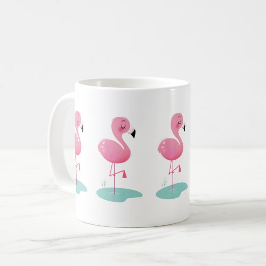 Cute Pink Flamingo Mok (Voorkant links)