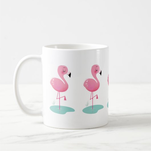Cute Pink Flamingo Mok (Links)