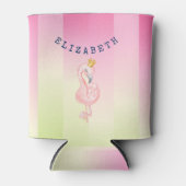 Cute Pink Flamingo Ombre Striped Blikjeskoeler (Voorkant)