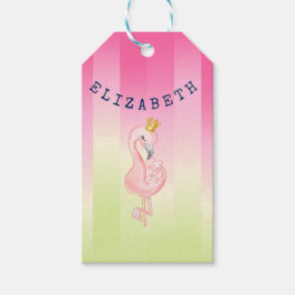 Cute Pink Flamingo Ombre Striped Cadeaulabel