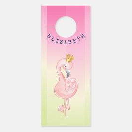 Cute Pink Flamingo Ombre Striped Deurhanger
