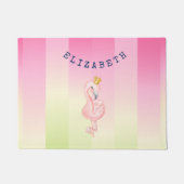 Cute Pink Flamingo Ombre Striped Deurmat (Voorkant)