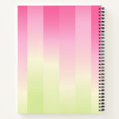 Cute Pink Flamingo Ombre Striped Notitieboek (Achterkant)