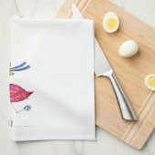 Cute Pink Flamingo on Schaatsen Theedoek (Quarter Fold)