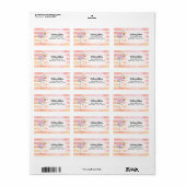 Cute Pink Flamingo Stripes Return Address Etiket (Full Sheet)