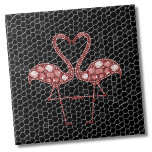 Cute Pink Flamingo Tegeltje<br><div class="desc">Een schattige abstracte roze flamingo print, want flamingo's zijn mooi en wat meisje houdt niet van flamingo's! Deze twee kussende flamingo's creëer een hartje in het midden. Ze zijn gemaakt van een mozaïek tegel look en voelen om het een moderne en abstracte look te geven. Of je deze tegel wilt...</div>
