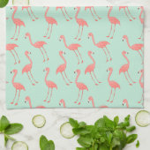 Cute Pink Flamingo Tekenpatroon Theedoek (Gevouwen)