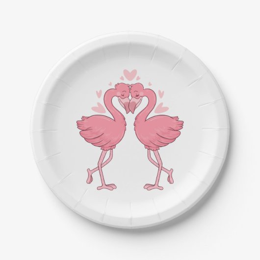 Cute Pink Flamingo Tropical Hawaiian Beach Wedding Papieren Bordje (Voorkant)