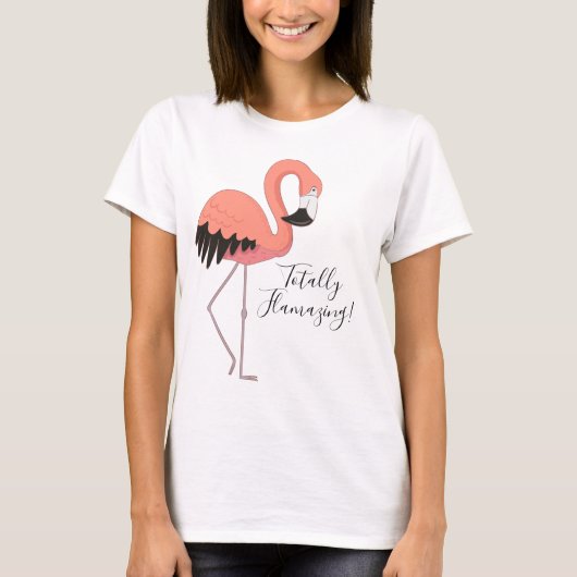 Cute Pink Flamingo Volledig ontvlammend T-shirt (Voorkant)