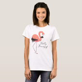 Cute Pink Flamingo Volledig ontvlammend T-shirt (Voorkant volledig)