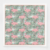 Cute Pink Flamingoes Palm Leafs Art Pattern Servetten (Voorkant)