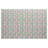Cute Pink Flamingoes Palm Leafs Pattern Stof (Yard (91,4 cm))