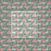 Cute Pink Flamingoes Palm Leafs Pattern Stof (Delen)