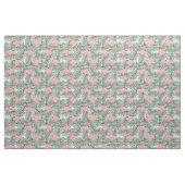 Cute Pink Flamingoes Palm Leafs Pattern Stof (Yard (91,4 cm))