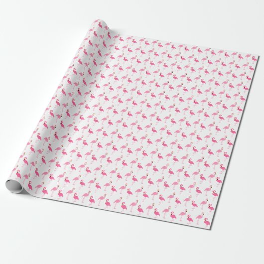 Cute Pink Flamingos Cadeaupapier (Uitgerold)