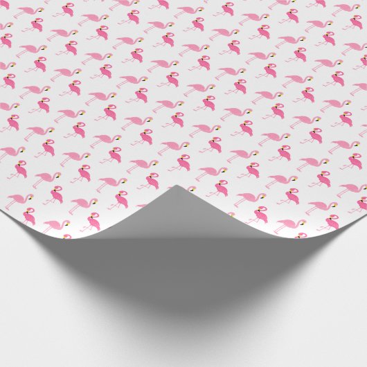 Cute Pink Flamingos Cadeaupapier (Hoek)