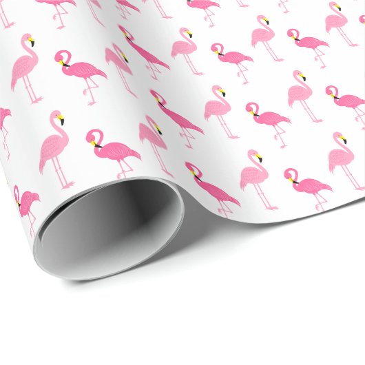 Cute Pink Flamingos Cadeaupapier (Rol Hoek)