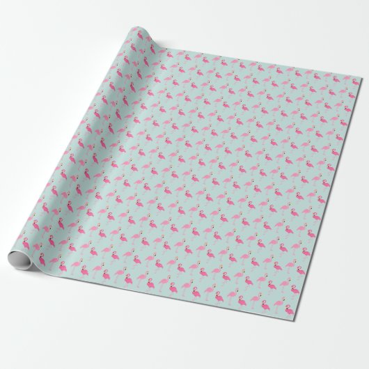 Cute Pink Flamingos Cadeaupapier (Uitgerold)