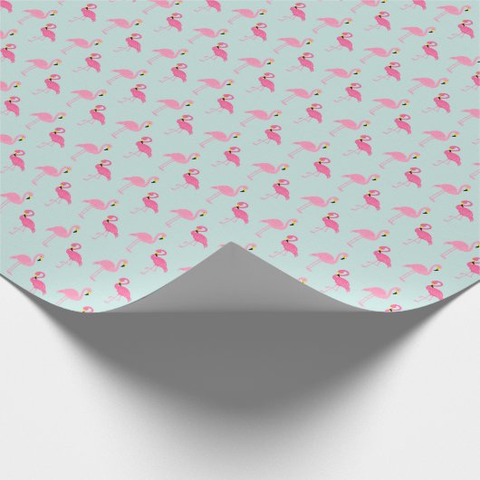 Cute Pink Flamingos Cadeaupapier (Hoek)