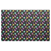 Cute Pink Flamingos en Flowers Black Stof (Fat Quarter)