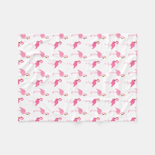 Cute Pink Flamingos Fleece Deken (Voorkant (Horizontaal))