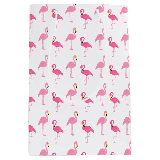 Cute Pink Flamingos Medium Cadeauzakje (Voorkant)