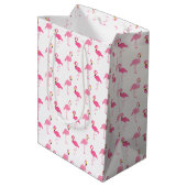 Cute Pink Flamingos Medium Cadeauzakje (Achterkant Gekanteld)