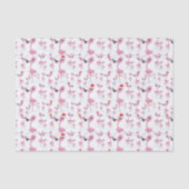 Cute Pink Flamingos Santa Hats Pattern Tissuepapier (Voorkant)