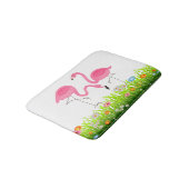Cute Pink Flamingos & Spring Flowers Badmat (Gekanteld)