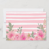 Cute Pink Floral 1ste verjaardag Foto Invita Kaart (Achterkant)