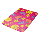 Cute Pink Floral Badmat (Gekanteld)
