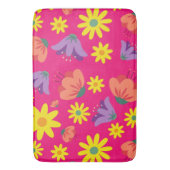 Cute Pink Floral Badmat (Voorkant Verticaal)